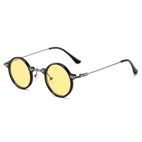Lunettes de soleil rondes steampunk homme femme rétro vintage noires