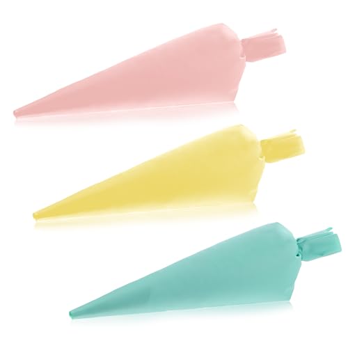 YQQYG 3 PCS Piping Bags Reusable, Silicone 16 Inch Manga Pastelera Small Piping Bags Reusable for Baking Cookie Cake Decorating Pastry