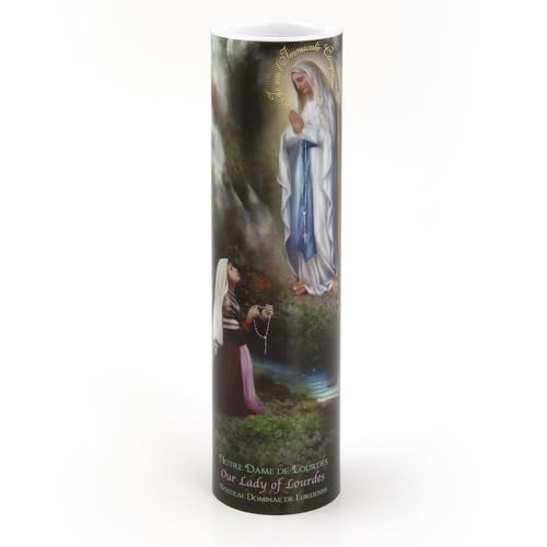 THE SAINTS COLLECTION Our Lady of Lourdes LED Flameless Prayer Candle with Timer