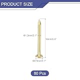 QUARKZMAN 80 szt. małe gwoździe 1,2 mm x 15 mm (Dxl) mosiężne gwoździe osprzęt małe gwoździe obrazy do dekoracji pudełek DIY drewno akcesoria do domu, odcienie mosiądzu