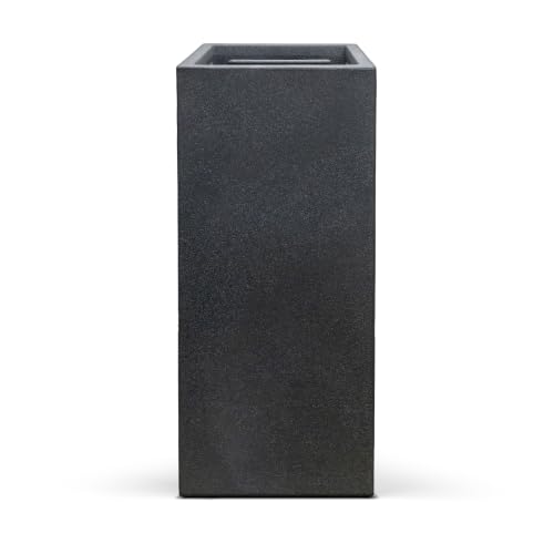 Maceta XXL de plástico de 80 cm cuadrada, maceta de flores, columna de plantas, antracita