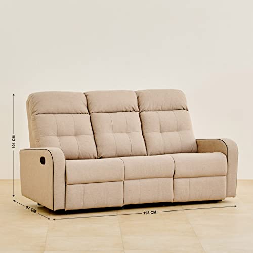 Image of Home Centre | Helios Toledo | Manual Recliner | Fabric | Solid Wood | 3 Seater Recliners | Beige | 2 Years Warranty
