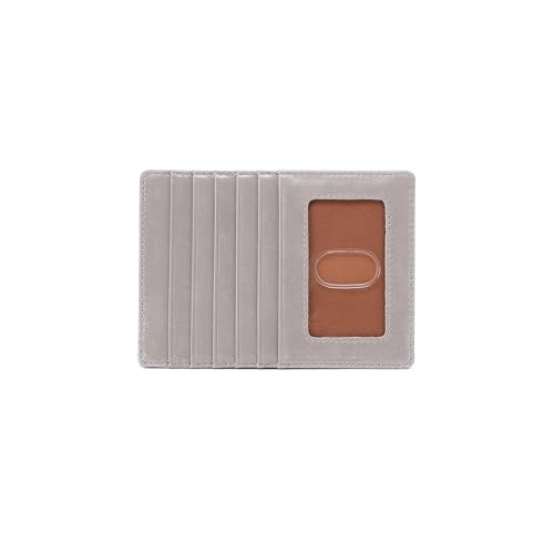 Image of HOBO Euro Slide Leather Wallet with Passport Holder for Travel, Card and Cash Organizer, and Zipper Pocket, Light Grey