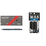 【セット買い】【Amazon.co.jp限定】 ぺんてる シャープペン スマッシュ 0.5mm 復刻 グレーブルー スペシャルエディション Q1005-4ASP& シャープ芯 ぺんてるアイン 0.5mm HB 3個 XC285HB-3P