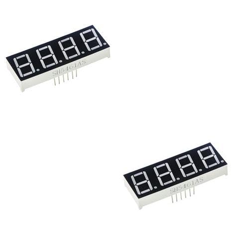 (2 pc) Pro3D Red 0.56inch 4 Digit 7 Segment LED Display Digital Tube - Common Cathode