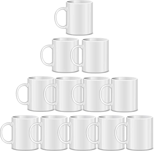 12-Pack Blank Ceramic Sublimation Mugs