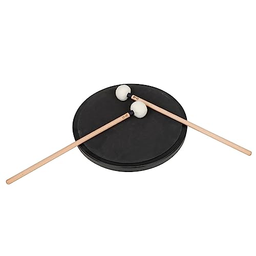 2 piezas de baquetas de felpa con mango de madera para percusión negro miniatura 3