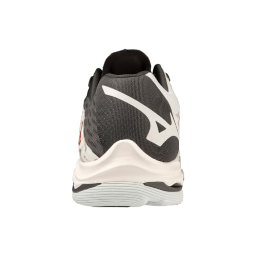 Image of Mizuno Wave Lightning Z7 Volleyball Shoes for Men & Woman Ideal for Indoor Games (Badminton, Tennis, Volleyball, Squash, Handball) Volleyball Shoes Show White + Black Oyster + Ketchup