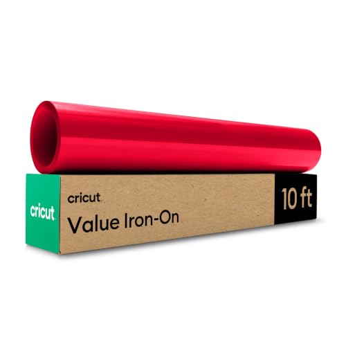 Image of Cricut HTV Heat Transfer Vinyl | 3 m | Red | Iron-On HTV Vinyl for Fabric, Perfect for Custom T-Shirts & DIY Clothing | HTV Heat Transfer Vinyl