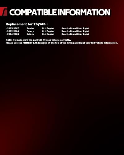 Image of Torchbeam Rear Brake Calipers Set for Toyota 2002-2006 Camry, Toyota 2005-2007 Avalon, Toyota 2004-2008 Solara, Rear Left and Rear Right Calipers Replace # 19B2696+19B2697