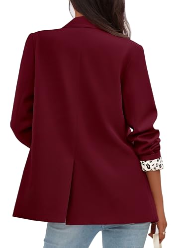 PRETTYGARDEN Blazers for Women 2025 Fall Work Office Suit Jackets Dressy Open Front Leopard Blazer Business Casual Outfits4