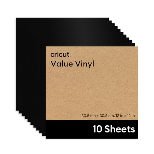 Cricut Value Permanent Vinyl - 12 in x 12 in Black (10 ct)