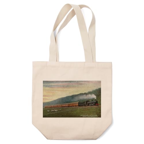 Lantern Press South Africa, Central South African Railways Johannesburg-Cape Express Train (100% Cotton Canvas Reusable Tote Bag)