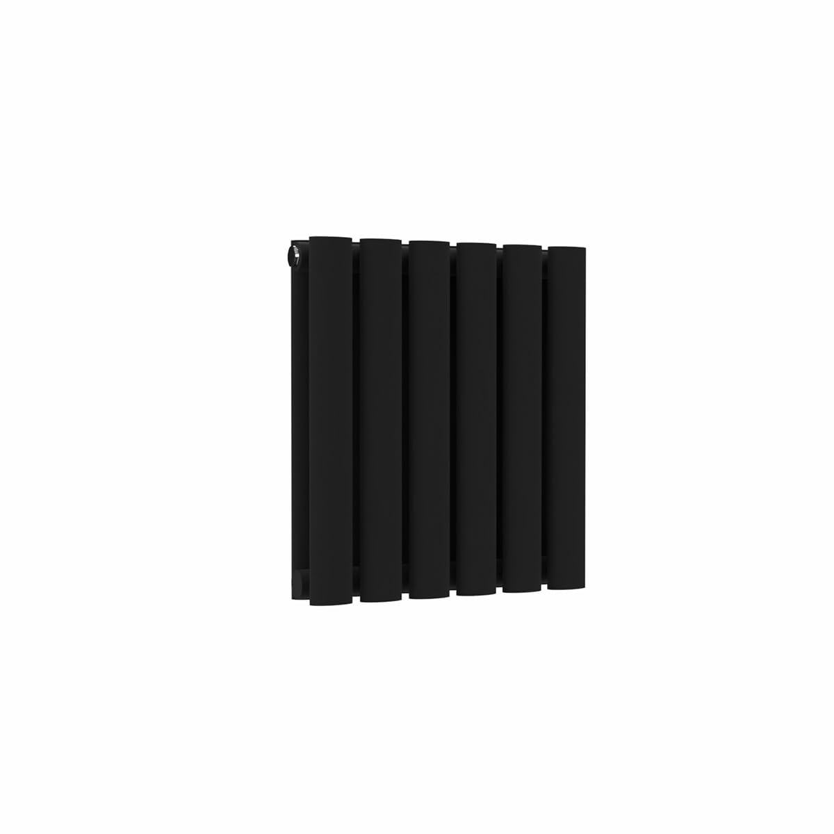 Lux Heat Black Oval Horizontal Double Panel Designer Radiator 400Mm (H) X 360Mm (W)