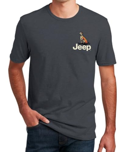 Jeep Mens Built for Adventure Dogs Vintage Logo Super Soft Cotton Khaki T-Shirt2