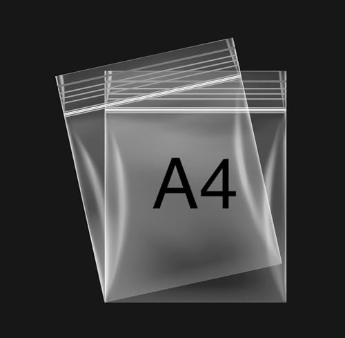 100 Grip Seal Bags I Strong Resealable Zip Lock I Reusable Clear Plastic Bags I Polythene Packaging for Food Storage Jewellery Medicine (9 x 12.5 inch)