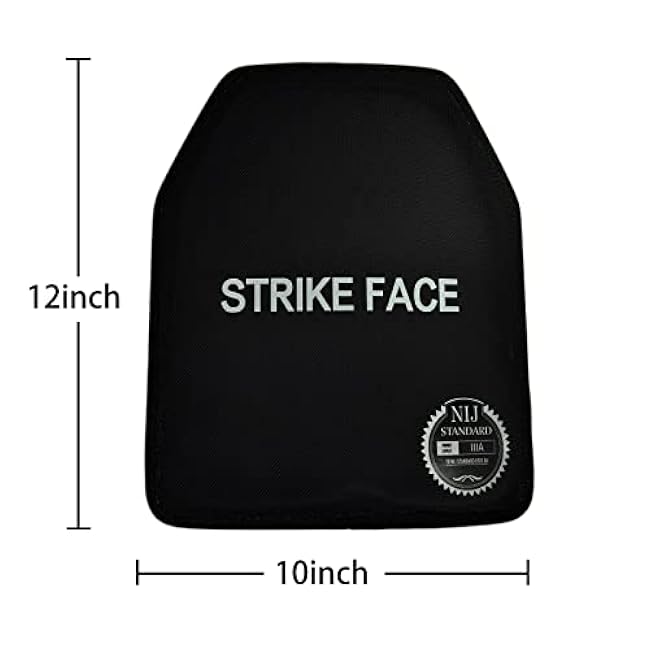 2pc Curved Weight Vest Plates - NU lll3A Chest Plates-Insert §£u??????tpr??f Plates-IeveI 3A Standard Body Arrnor Plate, Size 10x12x0.5 inches -7.5LB (Pair) black