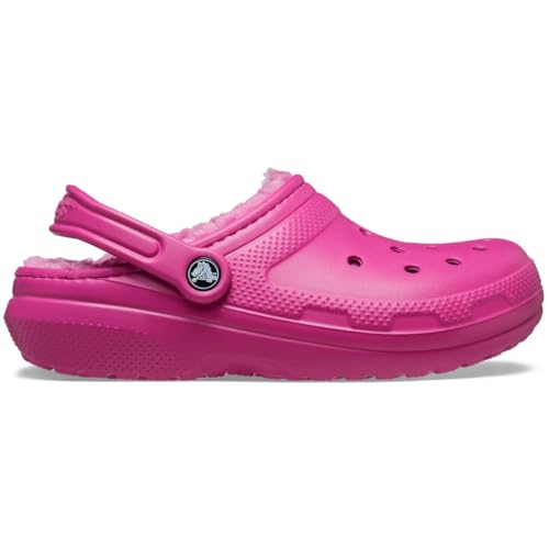 Image of Crocs Unisex Adult Mens and Women's Classic Lined | Fuzzy Slippers Clog, Fuchsia Fun, 14 Women /12 Men US