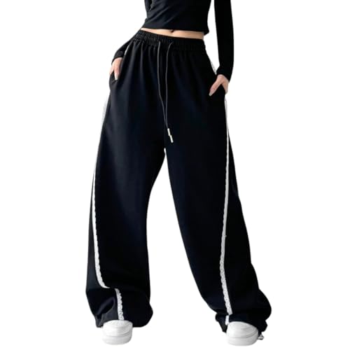 Baggy Barrel Sweatpants Men Wide Leg Cotton Trousers Plus Size Drawstring Striped Sweats Fashion Joggers