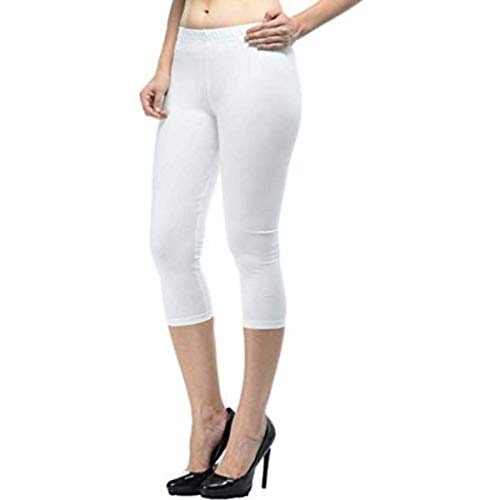 Image of PI World Women's Calf Length Cropped Leggings Cotton Lycra Fabric Slim Fit 3 /4th | Pants