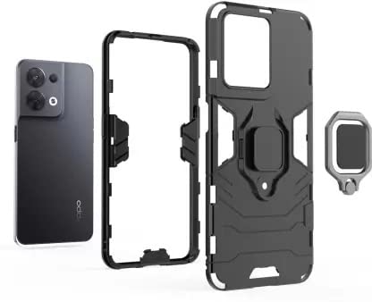 Image of Spazy Case Oppo Reno8 5G Back Cover | Dual Layer Armor Defender Full Body Protective + PC Hybrid Kickstand Back Case for Oppo Reno8 5G