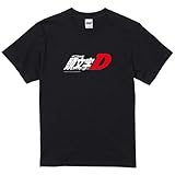 半袖Tシャツ 2501ID41-01 イニシャルDロゴTシャツ 頭文字D (JP, アルファベット, M, ホワイト) (JP, アルファベット, XL, ブラック)