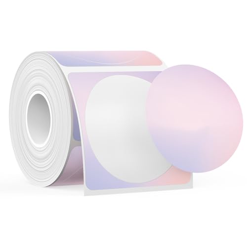 SUPVAN T50M Round Label Tape - 2-Inch, Laminated, 140 Labels