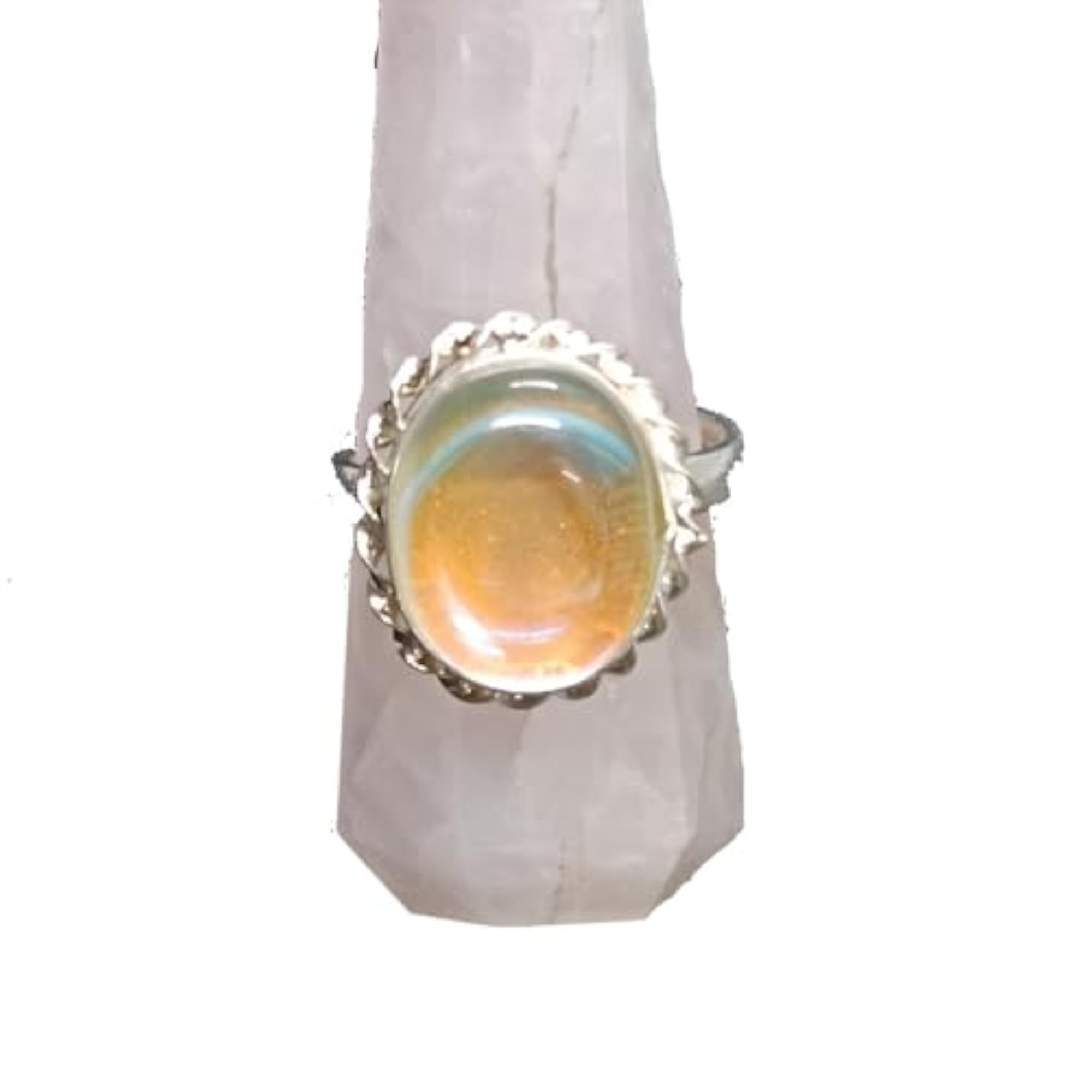 Fire Opal Stability Gemstone Adjustable Ring