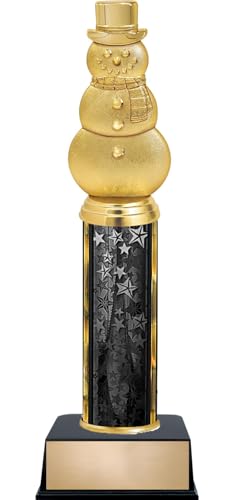 Crown Awards Customizable 11 Christmas Snowman Black Star Trophy Award Engrave Now