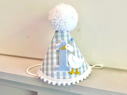 QWTOWFM One Silly Goose Birthday Hat,Silly Goose 1st Birthday Decorations,One Year Old Birthday Party Decor,Boy Cake Smash Outfit,First Birthday Crown