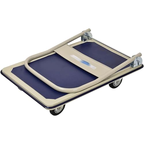 Carro de plataforma de acero resistente con ruedas y estructura plegable para carga 5
