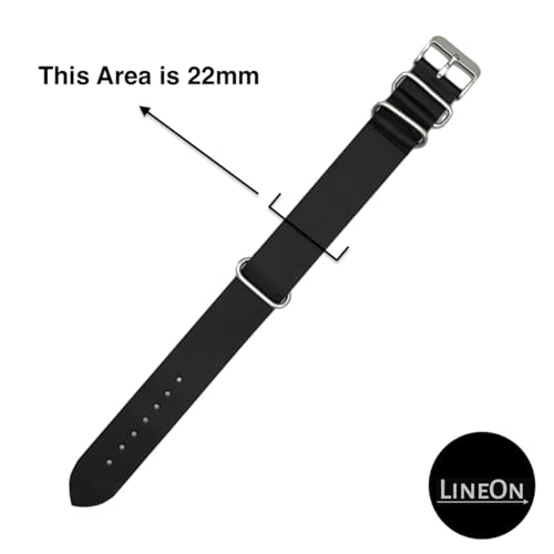 Image of Lineon 22mm Genuine Leather Vintage Style Leather NATO Watch Strap ONE WAY NATO LEATHER STRAP Compatible for Titan Fossil Casio Timex Watch (Tool & Pins Include)