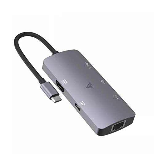 Image of Vaku Luxos USB Hub Type C Hexon 6IN1 multiport 3.0 High Speed Adapter connector (5GBPS) data transfer Converter Extension, 4K HDMI, Type C PD, RJ45 Ethernet docking station USB A Port Compatible with Macbook Air Pro (M1, M2 etc), iPad Pro Air, Laptop, and Other Type C Mobile & Devices