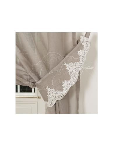 Coccole di Casa EMBRASSE ELY GARZATINO Tortora con Pizzo 80X5X10 CM