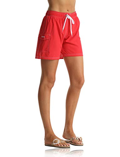 Short de bain rouge pour femme Rocorose en taille XS avec taille élastique