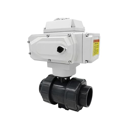 DMBGRXJF DN40 Pneumatic UPVC Ball Valve Double Union Pneumatic Valve Industrial Valve Automatic Valve 1Pcs(Color:110VAC)