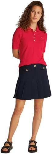 Tommy Hilfiger Damen Poloshirt Kurzarm Regular Fit, Rot (Primary Red), XS – Ansicht 5