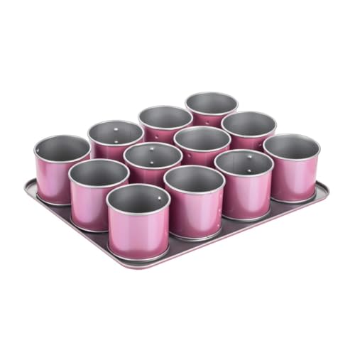 Zenker creative studio 12er Mini-Törtchen-Backblech, Cupcake Backform, Minikuchenform mit Antihaftbeschichtung, Kuchenform für kleine Kuchen, kreatives Backen (Farbe: rosa, silber), Menge: 1 Stück