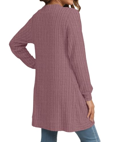 Image of YSYOKOW Cardigan Sweaters for Women Long Sleeve Open Front with Pockets | Long Cardigans for Women Lightweight Soft Casual Dressy Loose Fit Cardigan Sweater with Pockets for Work and Office
