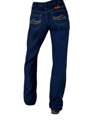 Cowgirl Tuff Western Jeans Womens Breathe 38 X-Long Dark Wash JULCLD4