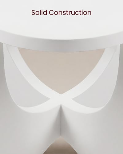 Image of VASAGLE Side Table, 2 Tier Small Accent End Table, Nightstand with Lower Shelf for Small Spaces, Living Room, Bedroom, Cloud White ULET233W101S