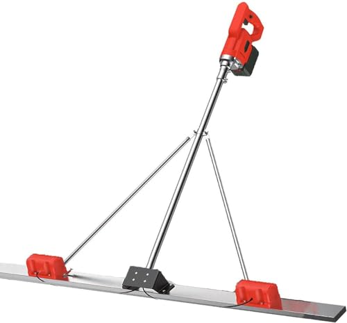 GJVBGA Grattoir éLectrique pour BéTon Kit Vibrant pour Chape en BéTon RèGle De Nivellement De Surface en BéTon avec Planche en Acier Inoxydable De 150 C(Size:1,5m,Color:2batteries)