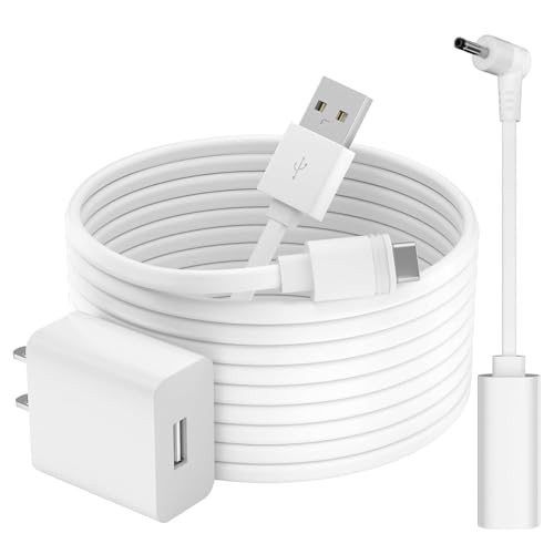 Power Adapter for Ring Stick Up Camera Plug in Cord Compatible with Ring Up Cam Battery 3rd 2nd Gen Spotlight Cam Battery Cam Plus Pro Waterproof Outdoor Charger Cable Cord 16FT Continuously Charge