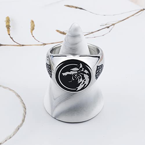 Image of Wolf Ring Viking Wolf Head Wolf Paw Ring Animal Ring for Boys
