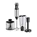 WMF Kult X Stabmixer Set 5-teilig – Edelstahl Pürierstab 600 W mit Schneebesen, Stampfer, Zerkleinerer und 700 ml Mixbecher, spülmaschinenfest, vielseitiger Mixer für Suppen, Smoothies und Babybrei