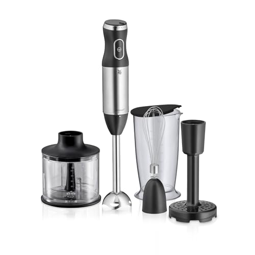 WMF Kult X Stabmixer Set 5-teilig – Edelstahl Pürierstab 600 W mit Schneebesen, Stampfer,...