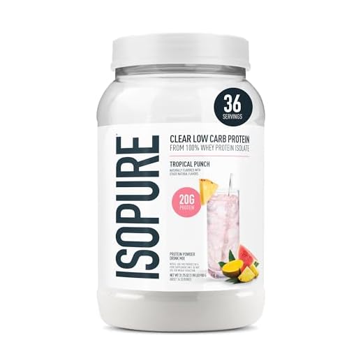 Isopure Protein Powder, Clear Whey Isolate Protein, Post Workout Recovery Drink Mix, Gluten Free with Zero Added Sugar, Infusions- Tropical Punch, 36 Servings