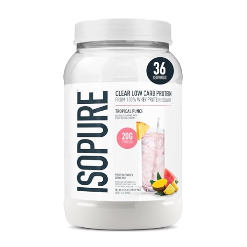 Isopure Clear Whey Isolate Protein Powder, Lactose Free, Gluten F...
