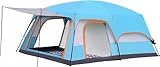 Tienda de campaña Impermeable para 8-12 Personas, con toldo para Porche y Dos dormitorios, Ideal para picnics Familiares, Pesca, Senderismo y Viajes
