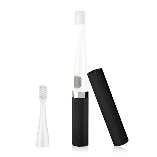Travel Electric Toothbrush with 2 Brush Head 2 Modes Waterproof Sonic Toothbrush by Battery Powered Portable Mini Design for Daily Oral Care Business Travelling and Holiday Use
